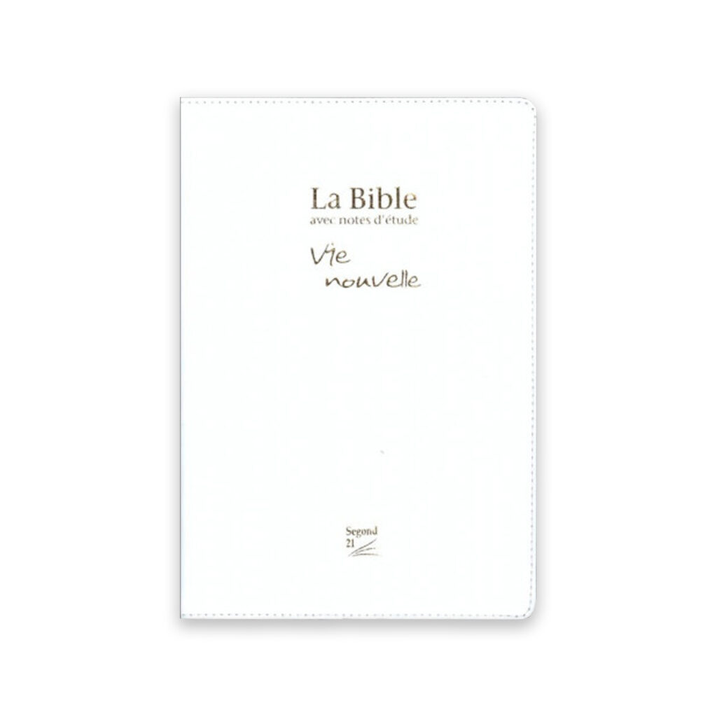 La Bible - Segond 21 - Avec notes d'Ètude - Vie nouvelle - Couv. Souple - Tranche or - Blanc - Avec boÓtier