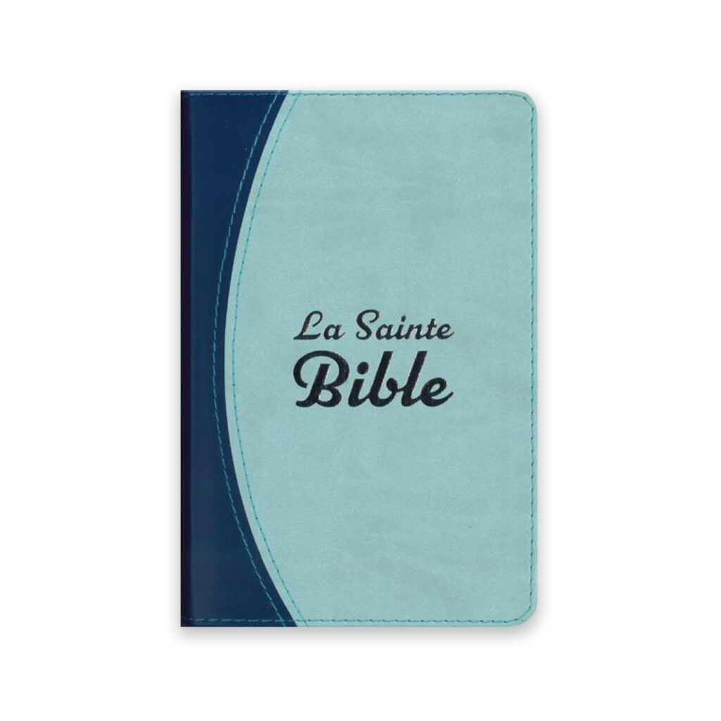 Bible Louis Segond compacte, modèle souple, duotone bleu, tranche argentée