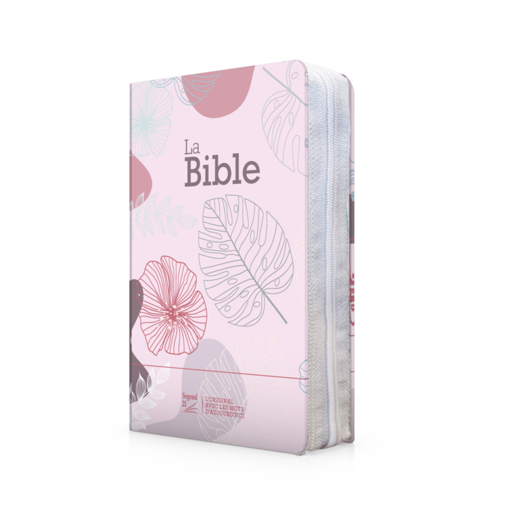 Bible Segond 21 compacte (premium style) - couverture souple toilée couleur rose bonbon, avec fermeture